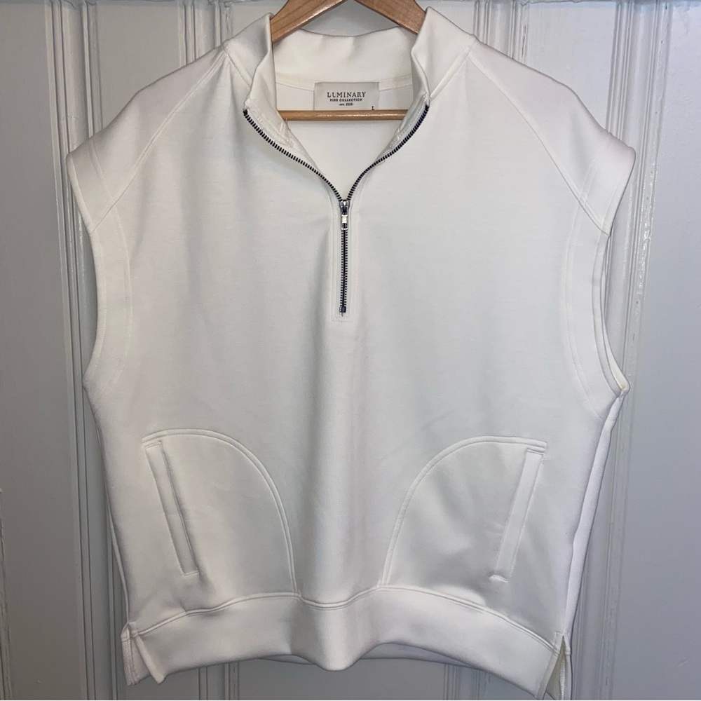 Luminary Fine Collection White Zip Pullover